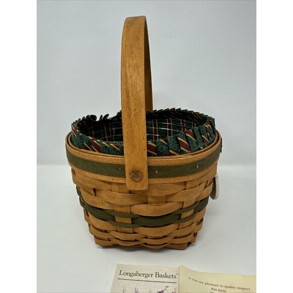 Longaberger Jingle Bell Basket Christmas Collection from 1994 with tie on - Picture 9 of 11